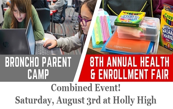Broncho Parent Camp / 8th Annual Health and Enrollment Fair Flyer Image