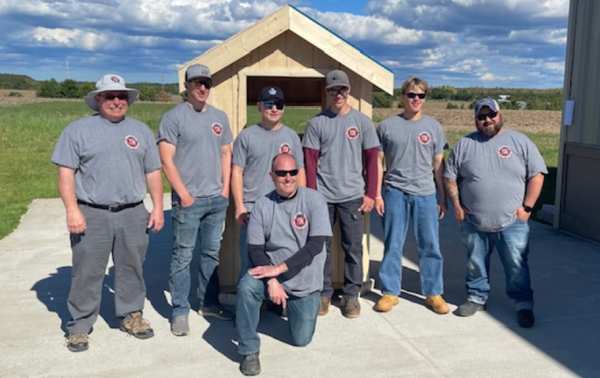 Construction Trades students posing for MITES competition