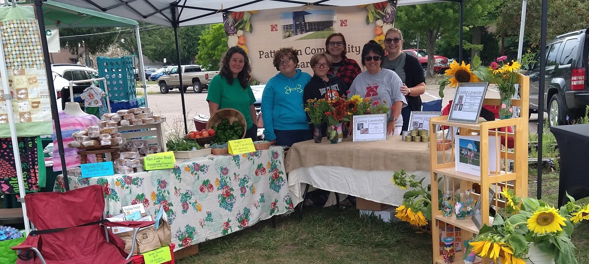 Patterson Community Garden stand at the Farmer's Market