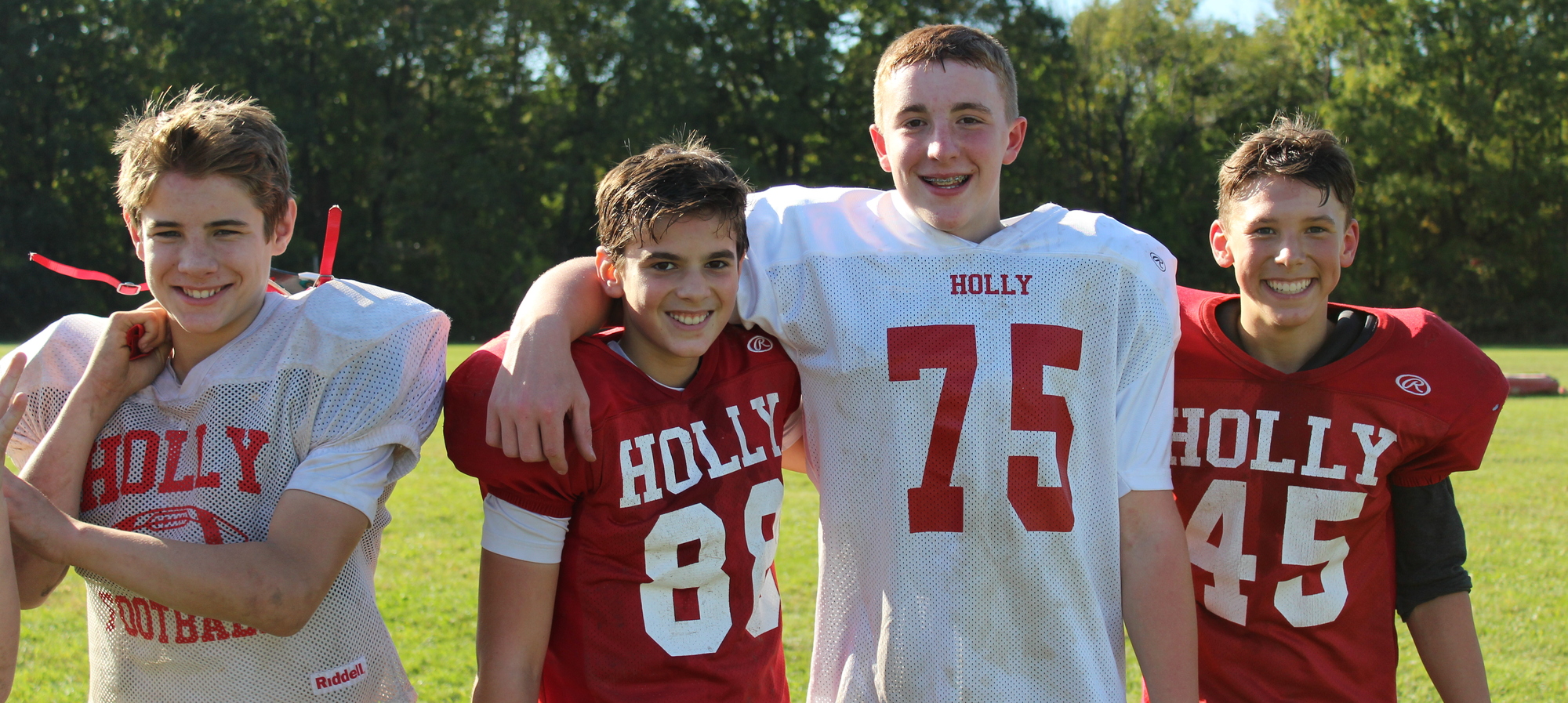 Four Middle school football players