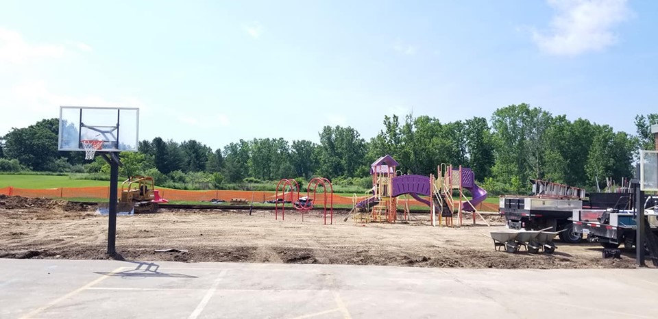 Beginning construction picture of playground