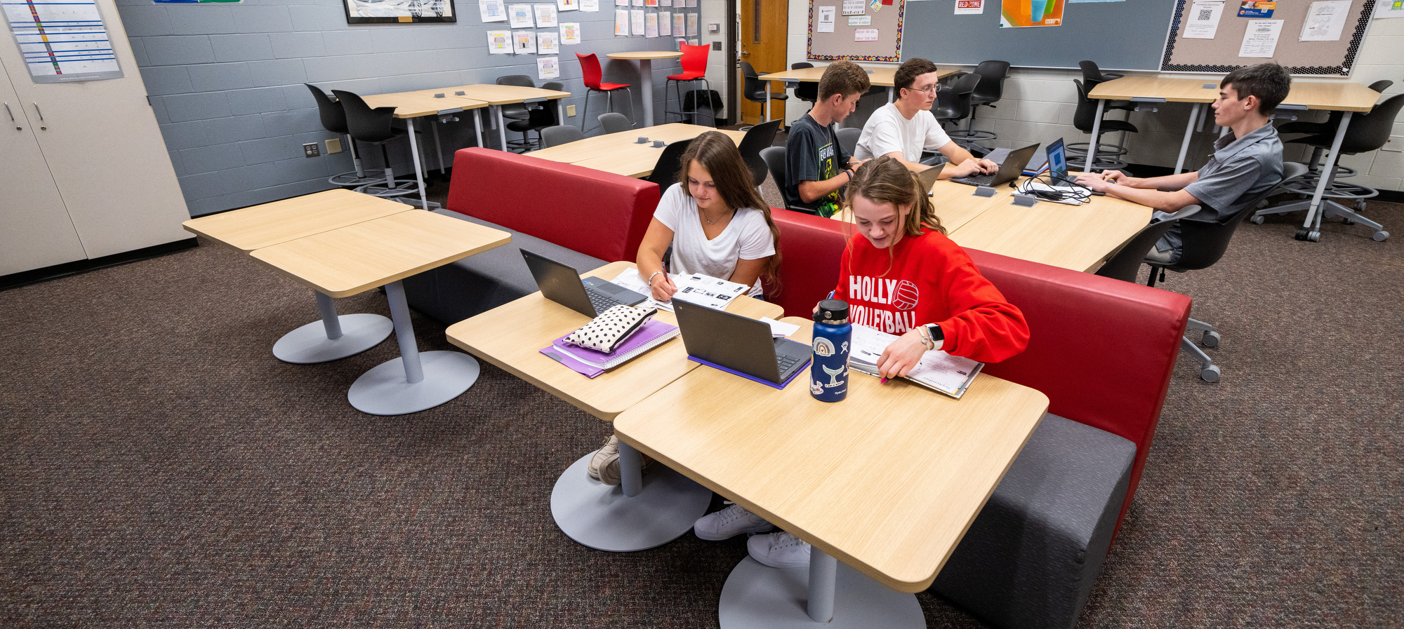 Students in Business education class