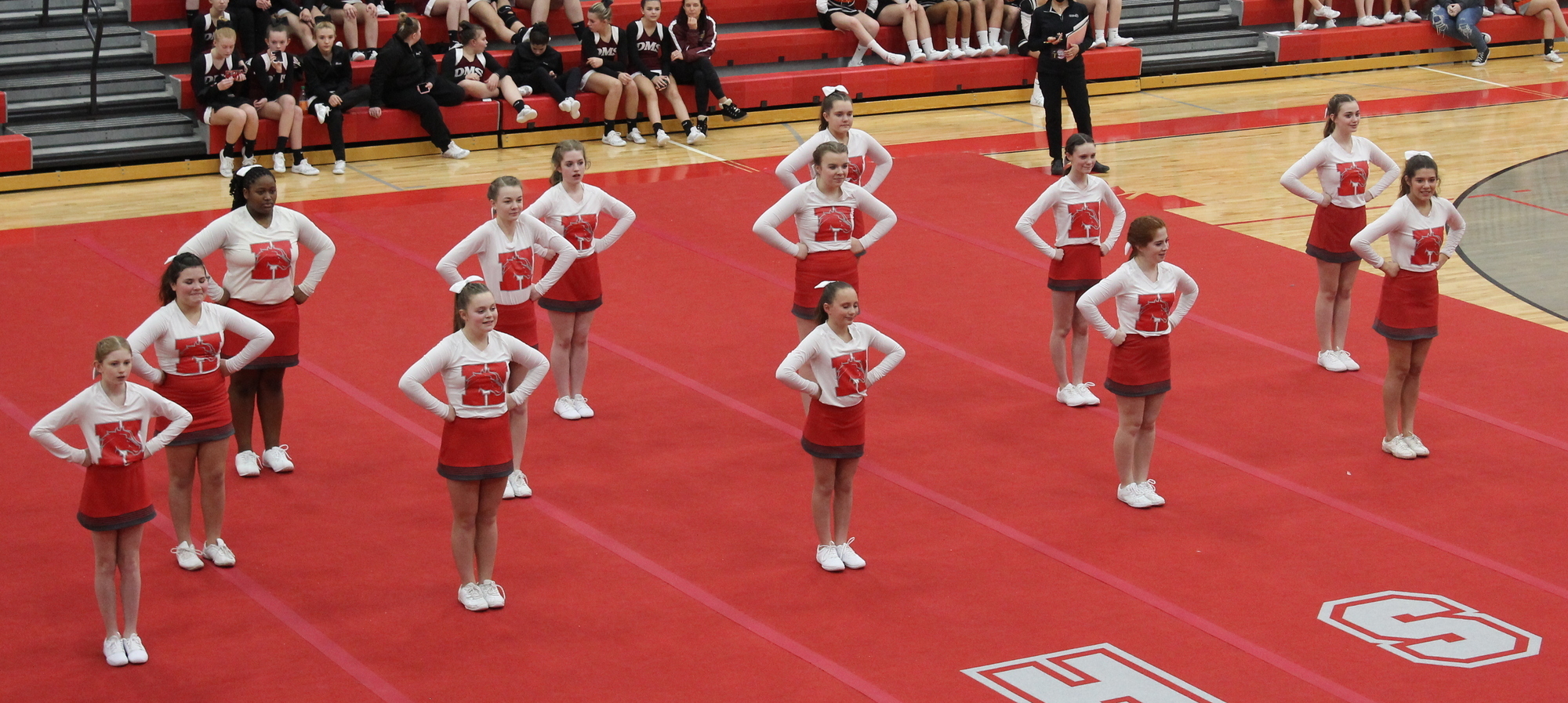 Cheerleaders at a competition