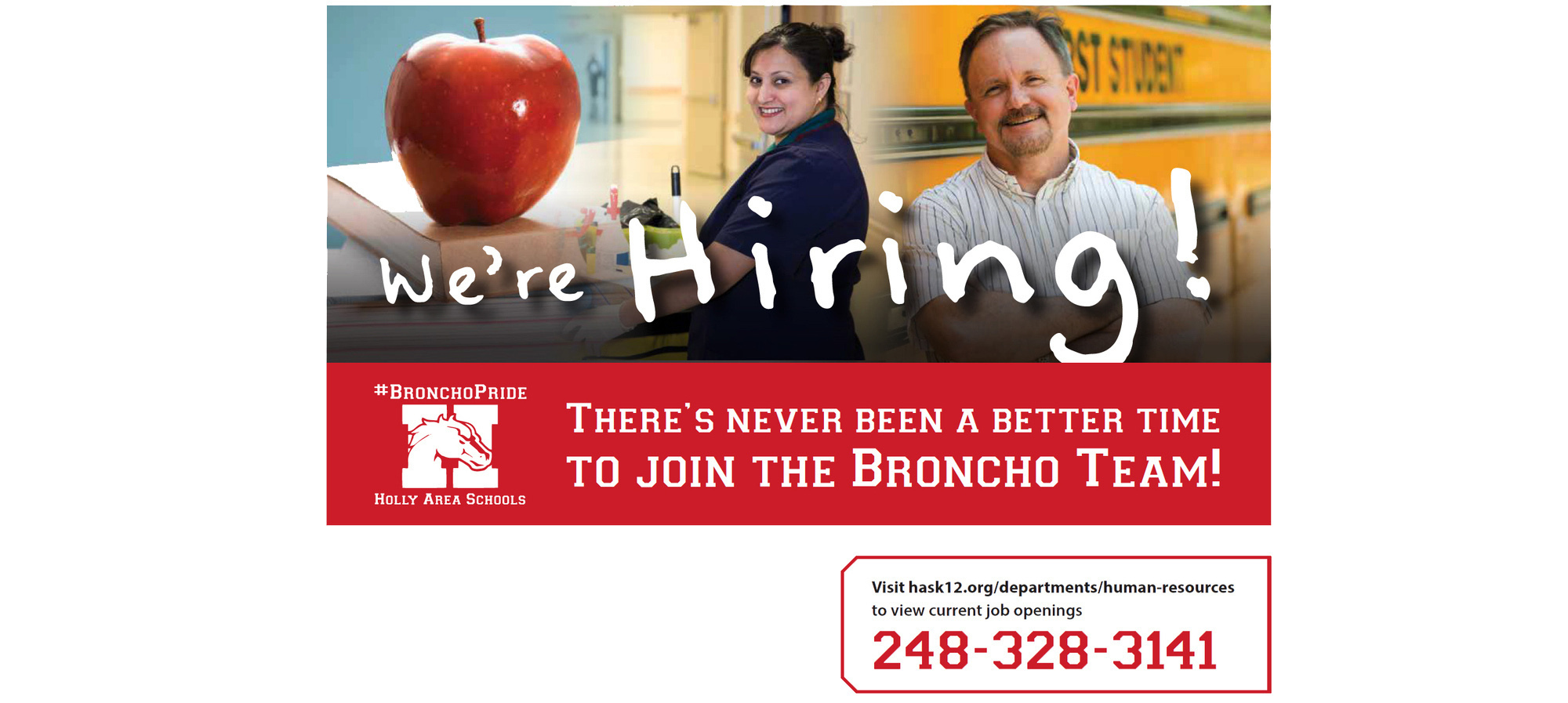We're hiring! image with "There's never been a better time to join the broncho team
