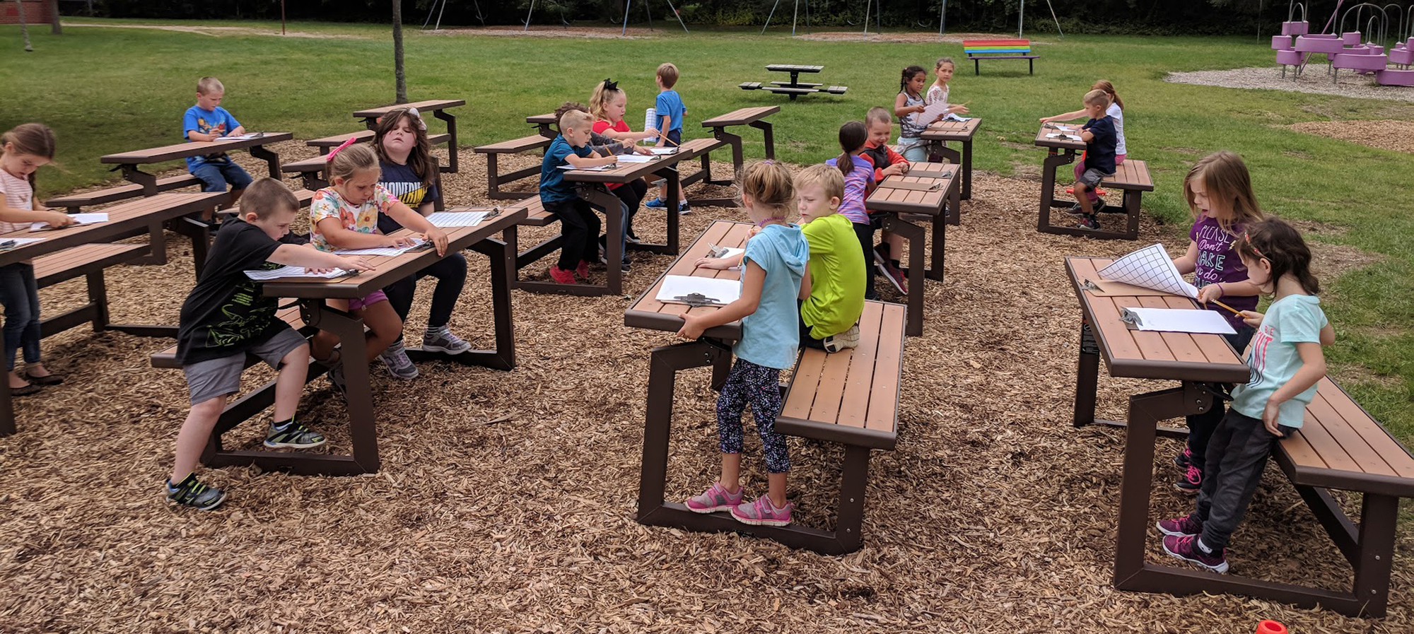 Outdoor Classroom with students working