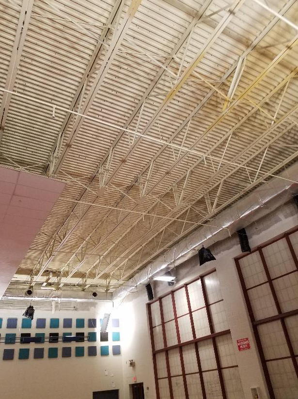 Pool area ceiling demolition