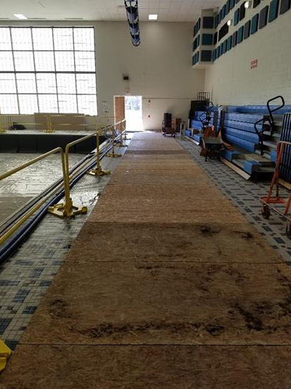 Floor protection in the pool area