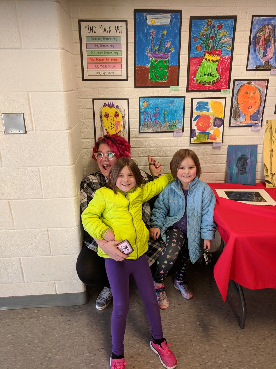 Students at the art fair
