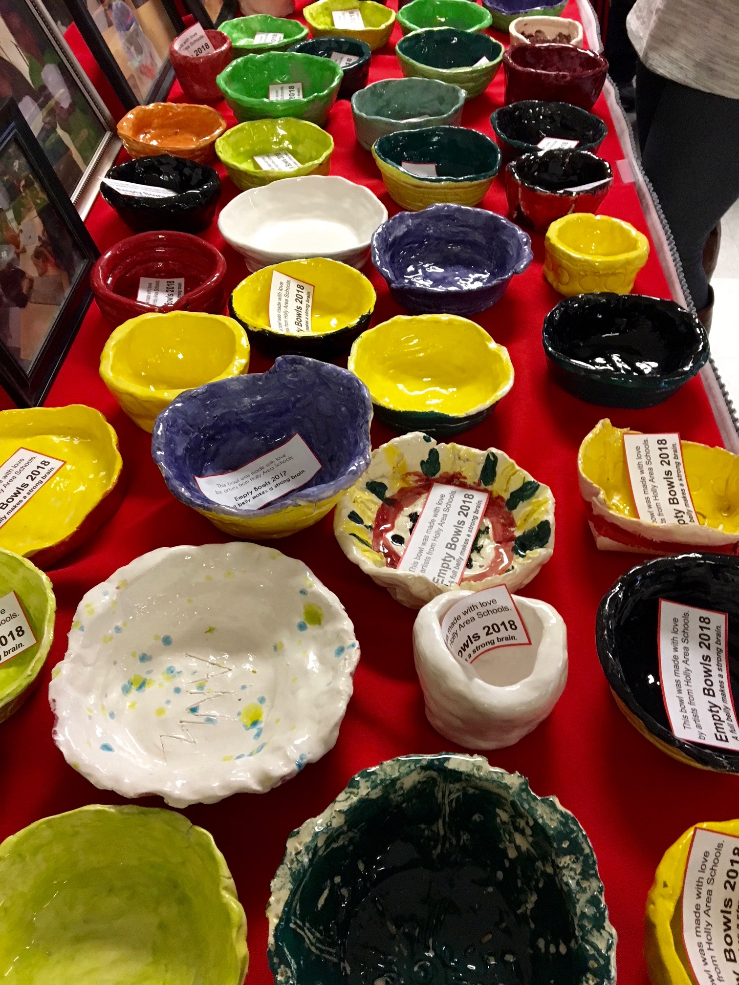 Empty bowls on a table at the event