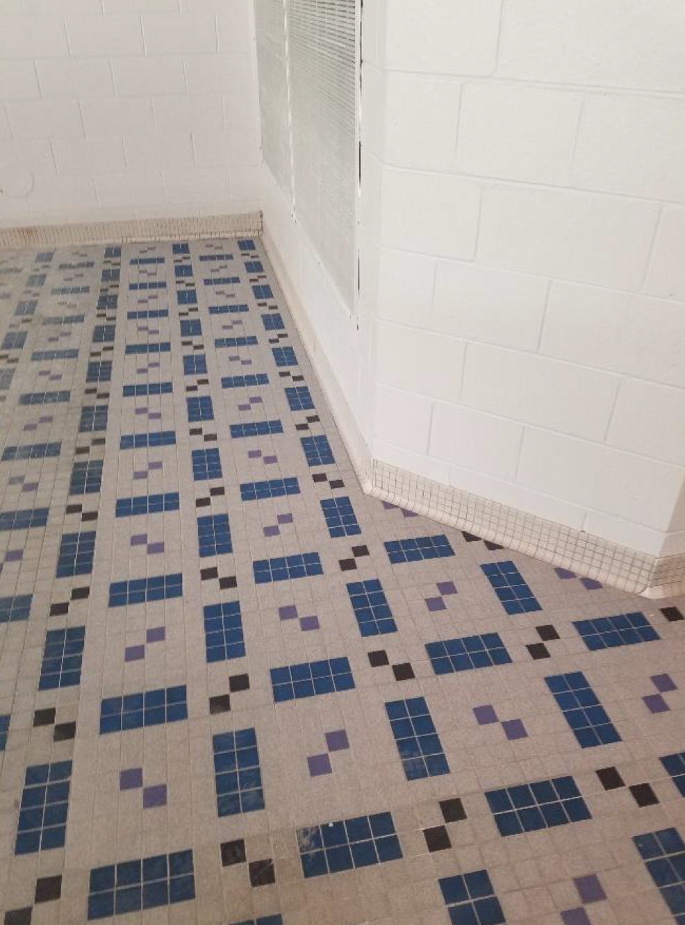 New floor tile in pool area