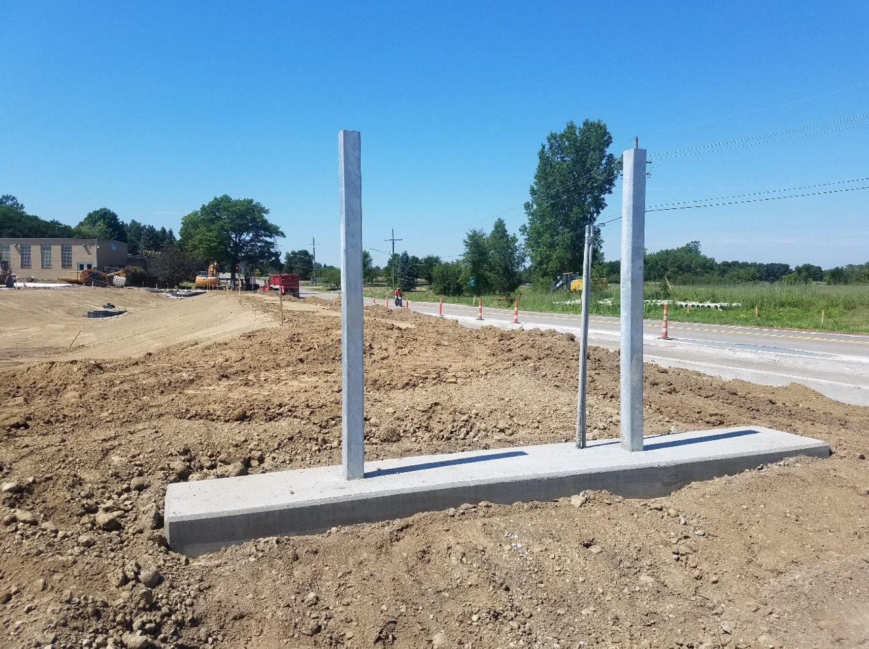 Monument Sign Foundation and Support Steel
