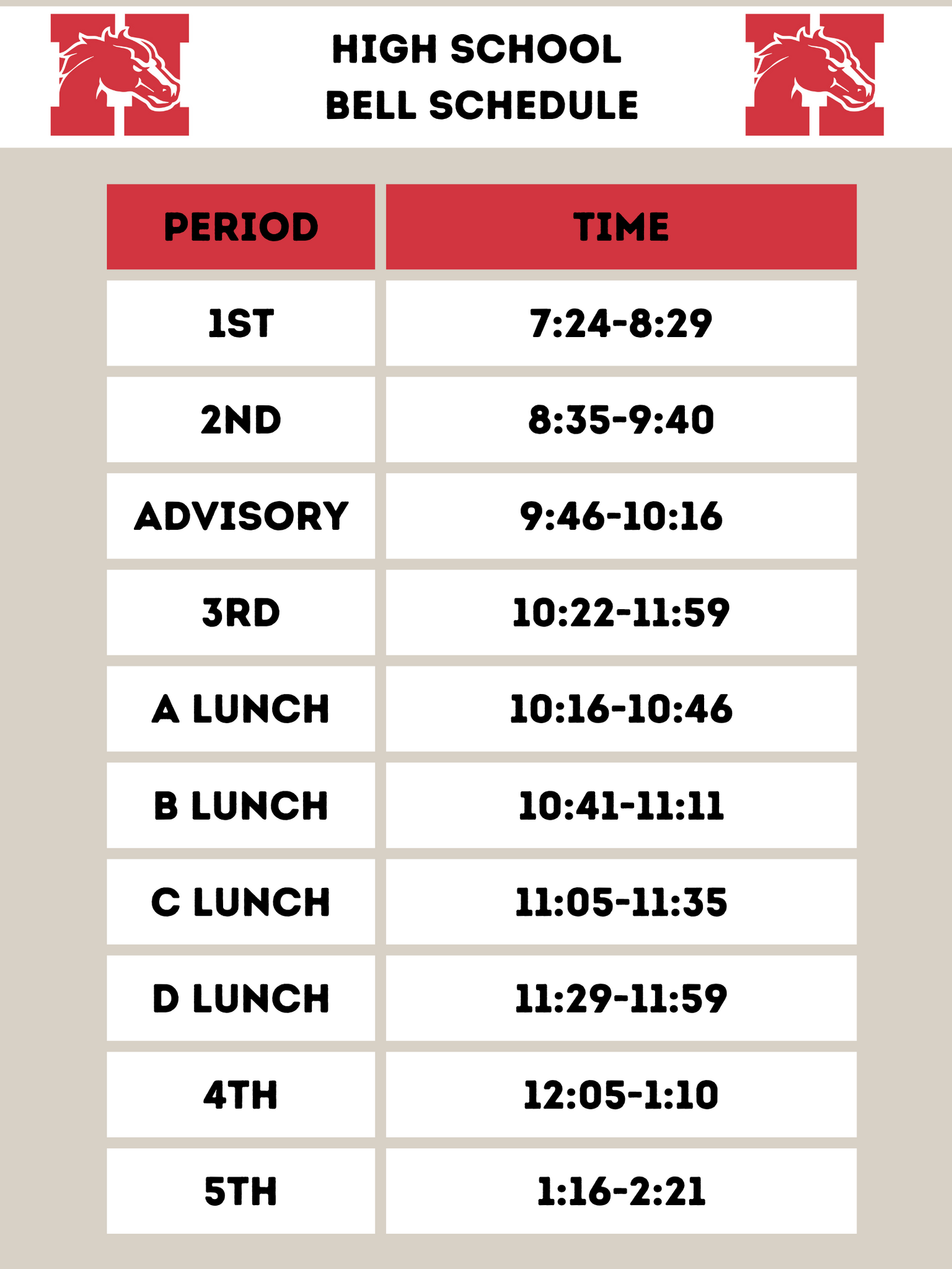 Full Day Bell Schedule Image