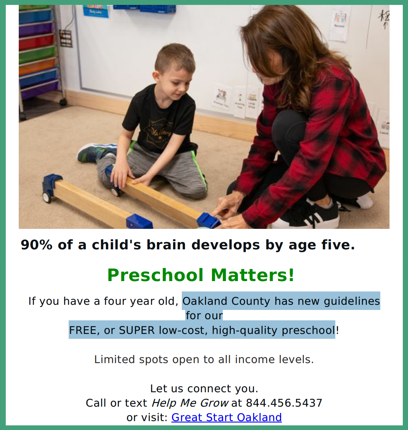 Preschool Matters flyer image