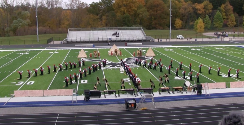 The Holly High School Broncho Marching Band competes at the Brandon Marching Band Invitational in October.